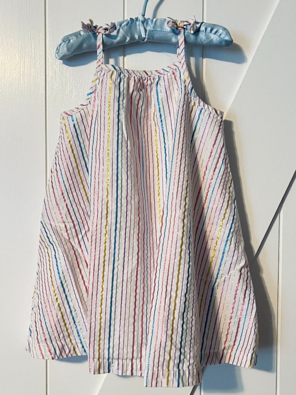 Size 4 Hanna Andersson Metallic Rainbow Stripe Dress